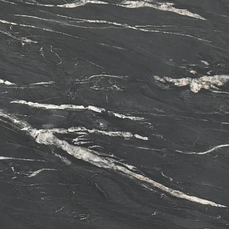 Enlow Black End Table with Marble-like Top