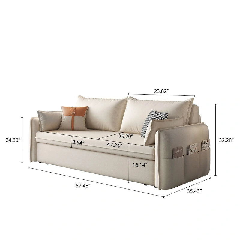 JASIWAY Convertible Sleeper Sofa Bed with Storage