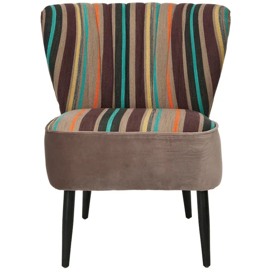 Safavieh Mid-Century Rainbow Striped Accent Chair - 24W x 28D x 30H