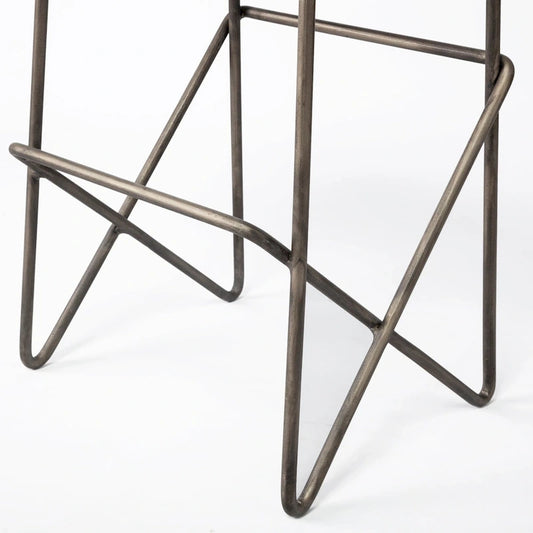 Katniss Cream Fabric Seat with Gold Metal Frame Counter Stool