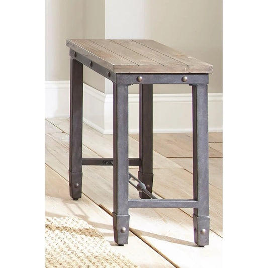 Steve Silver Gatling Pine Wood and Iron Side Table