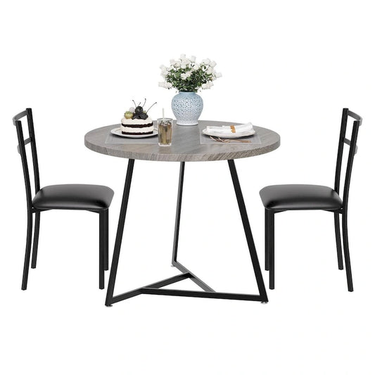 Kitchen Round Dining Table Set with 2 Chairs