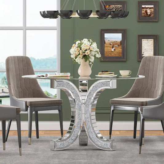 Round Glass Top Dining Table