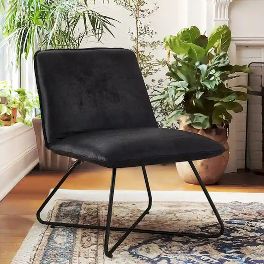 LUE BONA Mid Century Faux Leather Accent Chair With Adjustable Backrest - 31.5 H X 22.2 W X 23.6 D