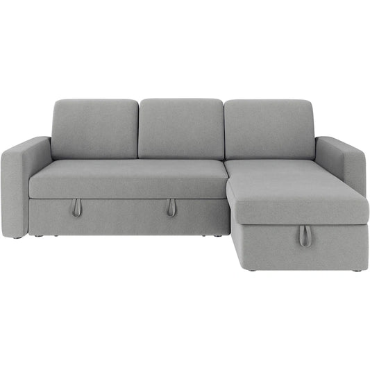 Yaheetech L-Shaped Reversible Sectional Sofa with Pull Out Bed & Storage - 83x 57.5x33
